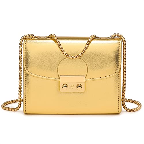 Bright Gold Purse With Chain